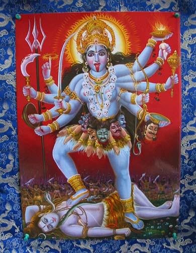 Kali sur le cadavre de Shiva